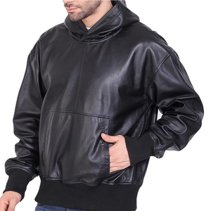 Sweat-shirts en cuir d'hiver pour hommes, texture douce, tissu léger, qualité supérieure, faible MOQ, sur mesure. - Product Image 1