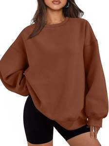 <b>Women's</b> Oversized Hooded <b>Sweatshirt</b> Printed <b>Black</b> Drop-Shoulder Long Sleeve Knitted Cotton Casual Pullover Front Anti-Pilling - Product Image 4