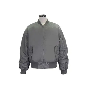 Blouson bomber pour homme 100% polyester coupe-vent couleur unie fermeture éclair décontracté streetwear coupe classique col rabattu poches - Product Image 3