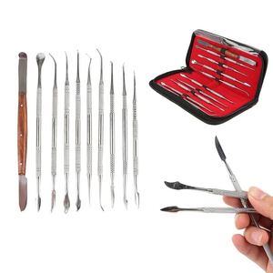 Ensemble d'outils de sculpture de cire dentaire en acier inoxydable de haute qualité, poignée ergonomique, certifié CE, instruments dentaires à alimentation manuelle - Product Image 3