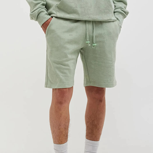 กางเกงขาสั้นผ้าฝ้าย 100% แบบกำหนดเองสำหรับผู้ชาย เอวยางยืด แห้งเร็ว ระบายอากาศได้ดี กางเกงขาสั้นลำลอง กางเกงวิ่งชาย พิมพ์โลโก้ตามสั่ง - Product Image 1