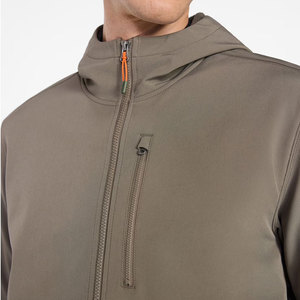 Chaqueta de Forro Polar con Capucha para Hombre, Cortavientos, Cierre de Cremallera, Color Sólido Informal, Poliéster, para Otoño, Corte Regular - Product Image 6