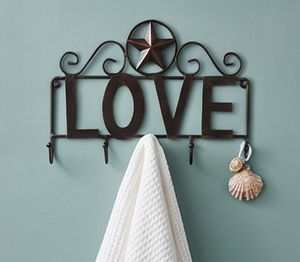 Premium Love Design Metal Wall <b>Hook</b> With Star Pattern Rustic Style 4 <b>Hooks</b> For Home Decoration - Product Image 5