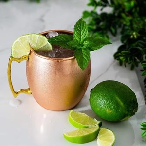 Copper Mugs Set of 4 with Hammered Finish and Straws Vintage Drinkware for Home <b>Kitchen</b> Use - Product Image 1