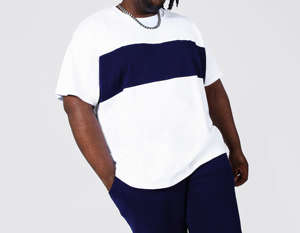 Conjunto de verano de camiseta de manga corta y pantalones cortos de color sólido para hombre, ropa deportiva de talla grande para gimnasio y uso diario. - Product Image 1