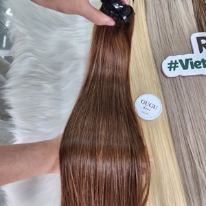 Extensions de cheveux 100% naturels, partie libre pour closure en dentelle, couleur brun gingembre, cheveux vierges Remy de donneur unique avec ondulations profondes lâches - Product Image 1