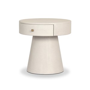 Midcentury Modern Pedestal Teak Wood Cabinet Textured Nightstand <b>Smart</b> Storage Bedroom <b>Table</b> - Product Image 3