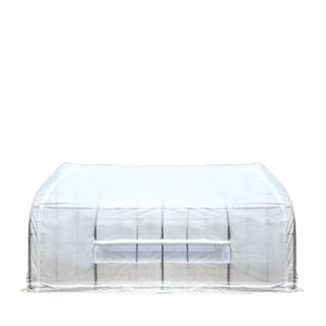 Serra a tunnel 20FT X 20FT con copertura in rete Leno Ripstop da 12 Mil, telaio freddo stabile, finestre a rotolo e tetto a punta TMG G Greenhouse - Product Image 6