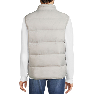 Mens Black Padded Puffer Gilet High Collar Front Zipper Sleeveless <b>Quilted</b> Vest for Everyday <b>Winter</b> Outerwear Wholesale Apparel - Product Image 3