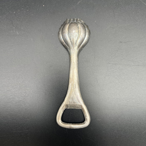 Vintage Silver Butter Curler Theme Metal Bottle Opener Features Textured Ribbed Scoop Dual Purpose Antique Used Kitchen <b>Bar</b> <b>Tool</b> - Product Image 2