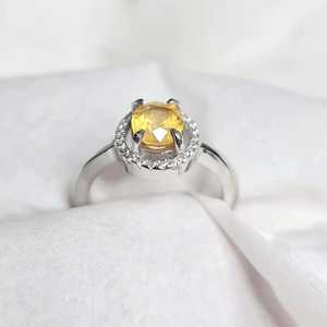 Anillo de plata con zafiro amarillo natural, plata de ley 925, joyería artesanal con piedras preciosas, elegante regalo para mujer - Product Image 6
