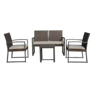 Sofá de Jardín para Patio de 5 Plazas, Duradero, Cómodo, Ecológico, Diseño Europeo, Metal, PP, Ratán, para Sala de Estar - Product Image 4