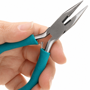 Professional Stainless Steel Jewelry <b>Pliers</b> <b>Set</b> 5 Piece Color Coded 5 Inch Chain Nose Nose Flat Nose Bent Nose Cutter for DIY - Product Image 4