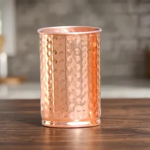 Verre martelé en cuivre pur, artisanal, pour boisson, vaisselle traditionnelle en métal pour eau, jus, maison, cuisine, salle à manger - Product Image 6