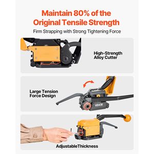 Sigillatrice per Nastri in Acciaio A3 per Carichi Pesanti, Strumento Manuale Regolabile per Imballaggio Pallet in Metallo, Kit di Fasciatura - Product Image 3