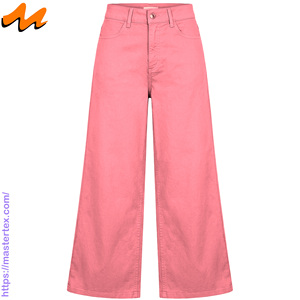 Pantalones Vaqueros Anchos de Mezclilla para Mujer MASTER TEXTILE, Cintura Alta, Corte Holgado, Teñido, Tela Transpirable, Casual, para Toda Temporada, Algodón y Poliéster - Product Image 1