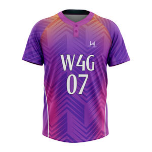 Maillot de baseball universitaire personnalisé W4G unisexe de haute qualité imprimé par sublimation, respirant, en polyester, antibactérien, grande taille - Product Image 1