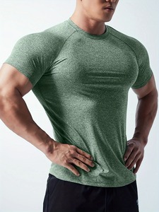 Man T Shirt Men Fitness T-shirt Exercise Short-Sleeved Men's Running Tees Gym Training Stretch Tops Summer Sports <b>Tshirt</b> - Product Image 3