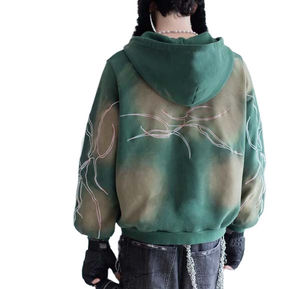 ชุดวอร์มไซส์ใหญ่สำหรับฤดูหนาว แบบ unisex น้ำหนักเบา ระบายอากาศได้ดี กันลม รับสกรีนโลโก้ สไตล์สตรีทแวร์ ล้างสีแบบ Acid Wash ปักลาย - Product Image 2