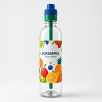 Kit de Bouteille d'Eau Parfumée Style Gourde en Gros avec Paille Aromatisée, Bouchon à Capsules de Saveur, Sans Sucre, pour Sport, Voyage, Cadeau, OEM