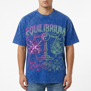 T-shirt personnalisé vierge Streetwear, T-shirts graphiques grande taille, T-shirt délavé à l'acide, T-shirt vintage oversize pour homme - Product Image 4