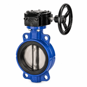 วาล์วผีเสื้อ 4 นิ้ว 300 PSI ตัววาล์วเหล็กดัด ASTM A-536 แผ่นดิสก์สแตนเลส ซีล EPDM ควบคุมด้วยมือ มาตรฐานการออกแบบน้ำ MSS - Product Image 1
