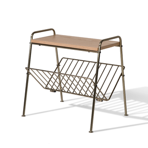 Mesa auxiliar multifuncional moderna con marco de latón y muebles de sala de estar con manchas superiores de madera para casas pequeñas para apartamentos - Product Image 2