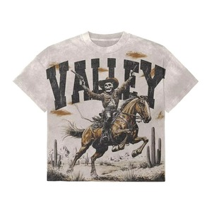 Camisetas Casuales de Lona con Lavado Ácido para Hombre, Estilo Vintage, Mezcla de Poliéster/Algodón, Hombros Caídos, Cuello Redondo, Estampado de Dibujos Animados, Manga Corta - Product Image 4