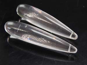 Perles en verre de quartz cristallin allongées de 35 mm en forme de goutte d'eau, paire assortie pour la fabrication de bijoux DIY, fournitures en gros - Product Image 3