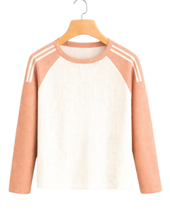 เสื้อยืดแขนยาวสีขาวพีชแบบแร็กแลนสำหรับผู้ชาย ผ้าริบ 100% คอตตอน คอกลม สไตล์ลำลอง เสื้อเบสบอล ผู้ผลิตและจำหน่าย OEM - Product Image 1