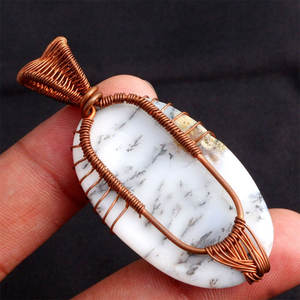 Pendentif Arbre de Vie en Howlite Blanche Fait Main, Enroulé de Fil de Cuivre, Pierre Naturelle Ovale, Bijou de Guérison - Product Image 3