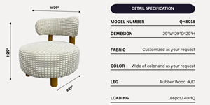 Chaise de salon au design nordique Style opulent et confort haut de gamme - Product Image 5