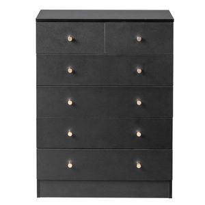 Modern Simple 6 Drawer Dresser in Black Color - Product Image 6