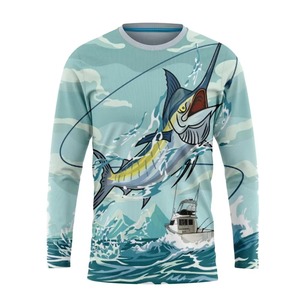 Sweat à capuche de pêche pour homme à manches longues en Spandex/Polyester avec logo personnalisé imprimé, protection UPF50 UV, respirant et séchage rapide - Product Image 5