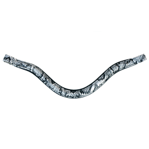 Fronture de cheval en cristal bleu distinctif avec pierres florales |   Harnais d'équitation en cuir de qualité supérieure pour concours d'équitation - Product Image 6