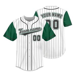 Maillot de baseball haute performance bleu clair à manches vertes, nom de l'équipe 00, imprimé sérigraphié, coupe classique pour homme, manches courtes, en polyester - Product Image 3