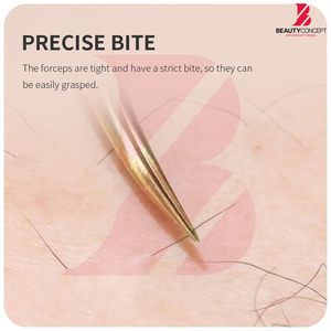 Kit de pinces à cils noir et or, 5 pièces, outils d'extension de cils de haute précision antistatiques avec étui en cuir portable - Product Image 4
