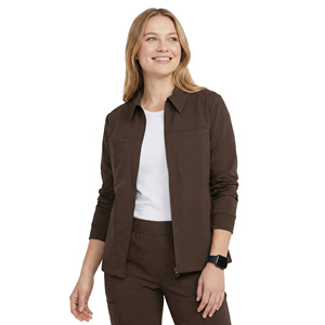 Wholesale Custom Colors Hospital Uniform Nurse Scrub Jacket Zip Front Turn Down Collar <b>Long</b> Sleeve Warm Up <b>Coat</b> Scrub Jackets - Product Image 1