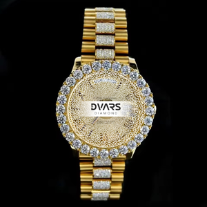 นาฬิกาข้อมือผู้บริหาร Imperial Quartz ระดับพรีเมียม กันน้ำ ตัวเรือนโลหะผสม กระจกแซฟไฟร์ เพชรโมอิสซาไนต์สี D ระดับความสะอาด VVS1 ดีไซน์หรูหราสำหรับนักธุรกิจ - Product Image 2