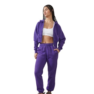 Pantalones Jogger de Algodón Felpa Personalizados al por Mayor, de Moda, Ajustados, con Bolsillos Laterales, Diseño Casual para Mujer - Product Image 2