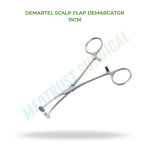 Pince de délimitation du cuir chevelu Demartel 15 cm – Instrument chirurgical pour la colonne vertébrale et la chirurgie plastique - Product Image 2