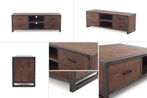 Mueble para TV de Madera de Teca Sólida Ardera, Consola Multimedia Minimalista con Acabado Natural para Proyectos de Salas de Estar en Hoteles y Villas - Product Image 6