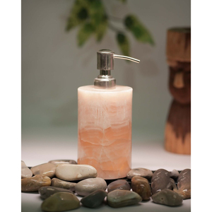 Distributeur de savon en marbre artisanal en pierre naturelle avec pompe dorée pour salle de bain d'hôtel moderne – Fournisseurs d'usine - Product Image 5