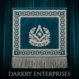 Handmade Bullion Wire Embroidered Masonic Sash Temple Design Black Velvet Regalia Custom Gold Thread Fraternal Sash with Fringe - Product Image 2