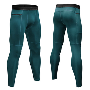 Pantalones de compresión para hombre al por mayor con bolsillo con cremallera, de secado rápido, para deportes atléticos y running - Product Image 6