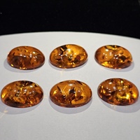 Cabochon de la Baltique pressé au miel naturel de haute qualité forme ovale ambre poli pierre précieuse en vrac pour la fabrication de bijoux pour bagues
