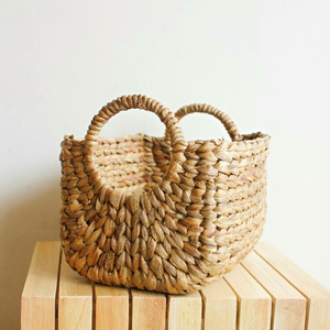 SERUNI S Natural Water Hyacinth Woven Storage Basket Handmade Eco Friendly Organizer Basket Rustic Home Decor Gift Basket Wholes - Product Image 4