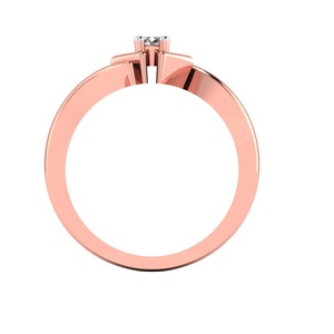 Bague en or rose 18 carats avec diamants taille coussin et taille rond, 3,4 g, design contemporain, luxe au quotidien - Product Image 3