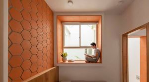 Carreaux hexagonaux en terre cuite personnalisables, légers, rouge uni, style traditionnel, pour usage extérieur, isolation thermique, épaisseur 20 mm, 6-12 % d'eau - Product Image 2