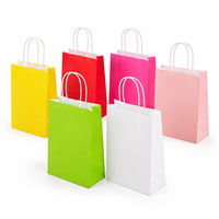 Sacs en papier kraft blanc KUAIMA 15x8x21cm en stock, petits sacs cadeaux avec poignée torsadée, emballage en gros